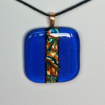 cobalt blue with gold dichro pendant